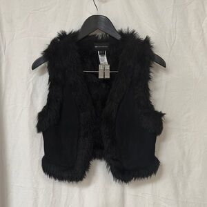 Black Faux Fur Vest